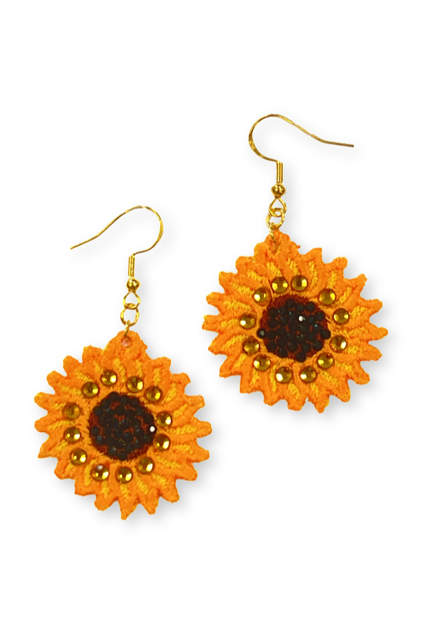 Sunflower studded earrings 
