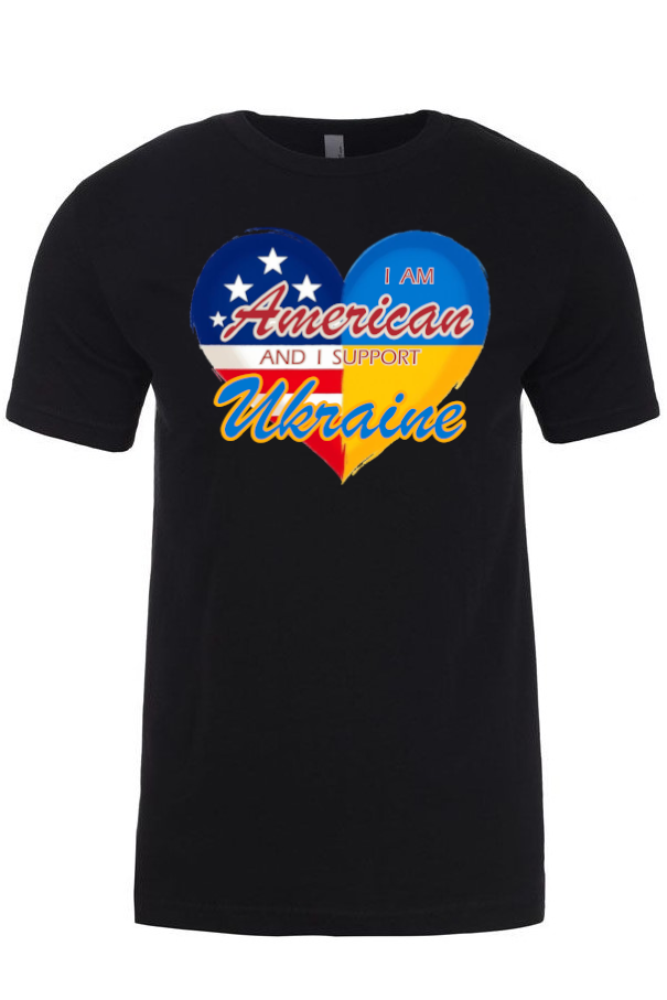Adult t-shirt "I am American and I support Ukraine"