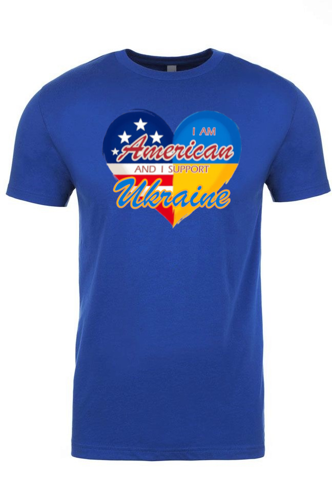 Adult t-shirt "I am American and I support Ukraine"