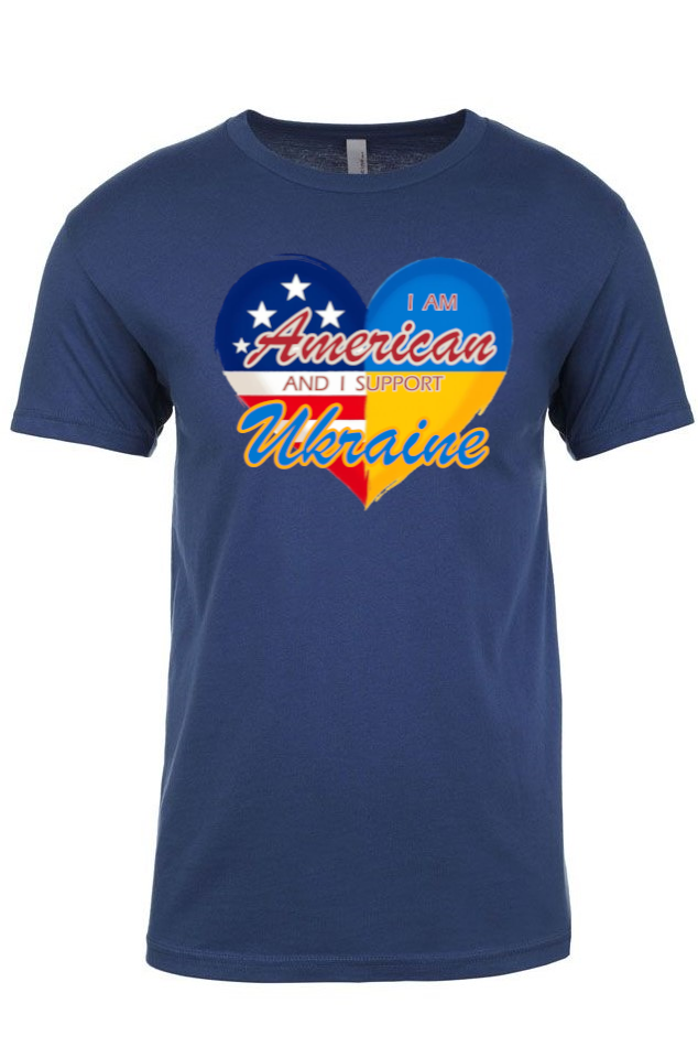 Adult t-shirt "I am American and I support Ukraine"