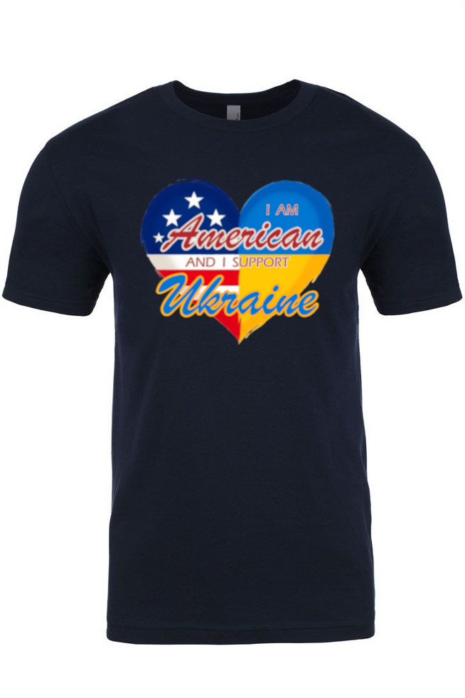 Adult t-shirt "I am American and I support Ukraine"
