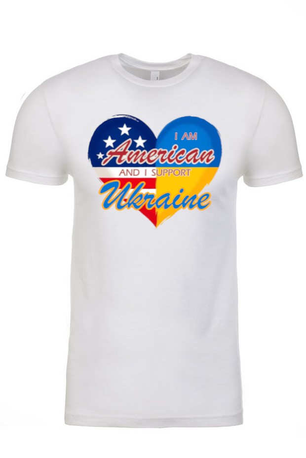 Adult t-shirt "I am American and I support Ukraine"
