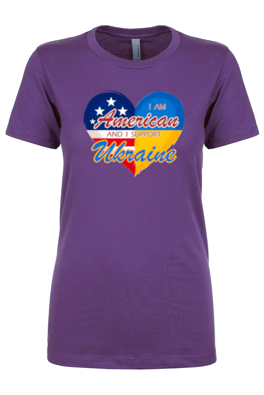 Female fit t-shirt "I am American and I support Ukraine"