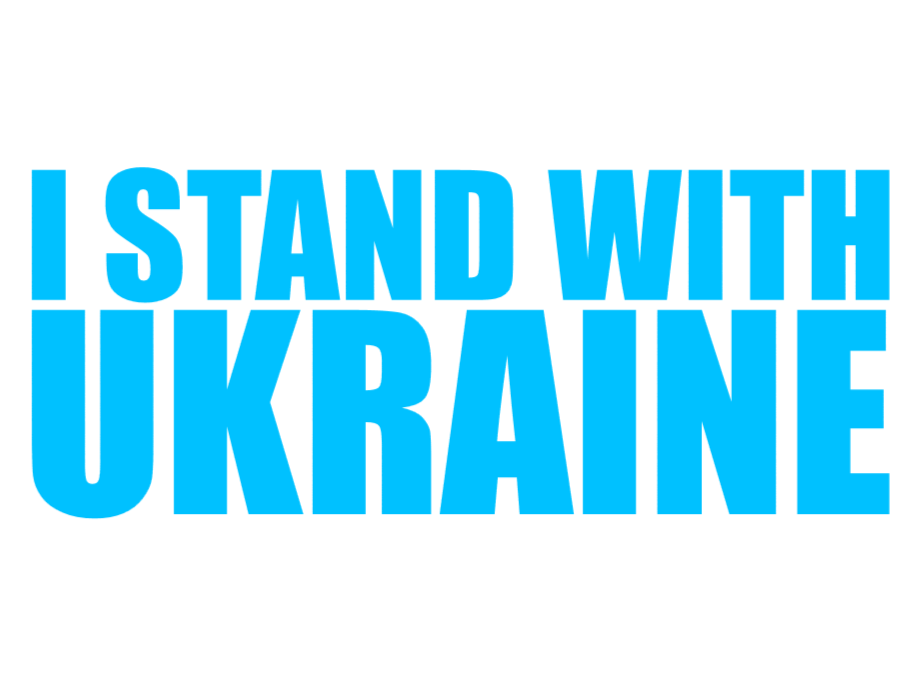 "I stand with Ukraine" decal.