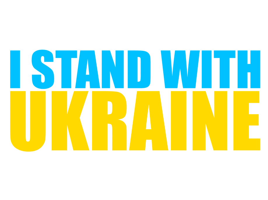 "I stand with Ukraine" decal.