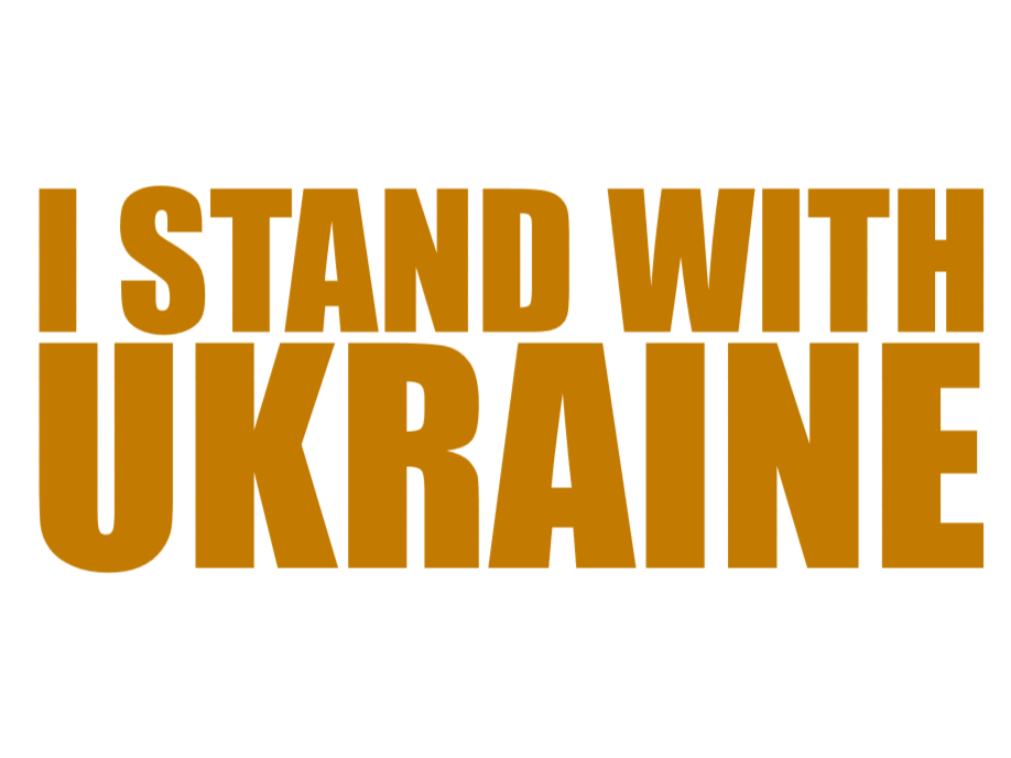 "I stand with Ukraine" decal.