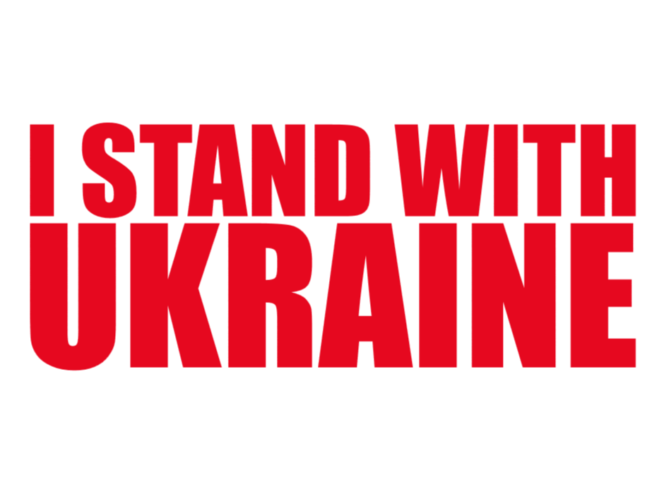 "I stand with Ukraine" decal.