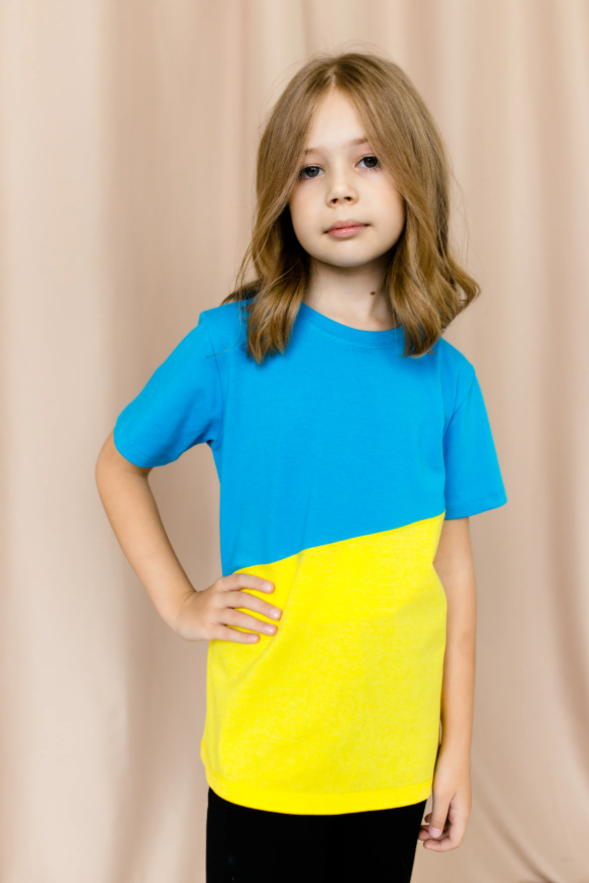 Kid's blue and yellow t-shirt "Ukraine"