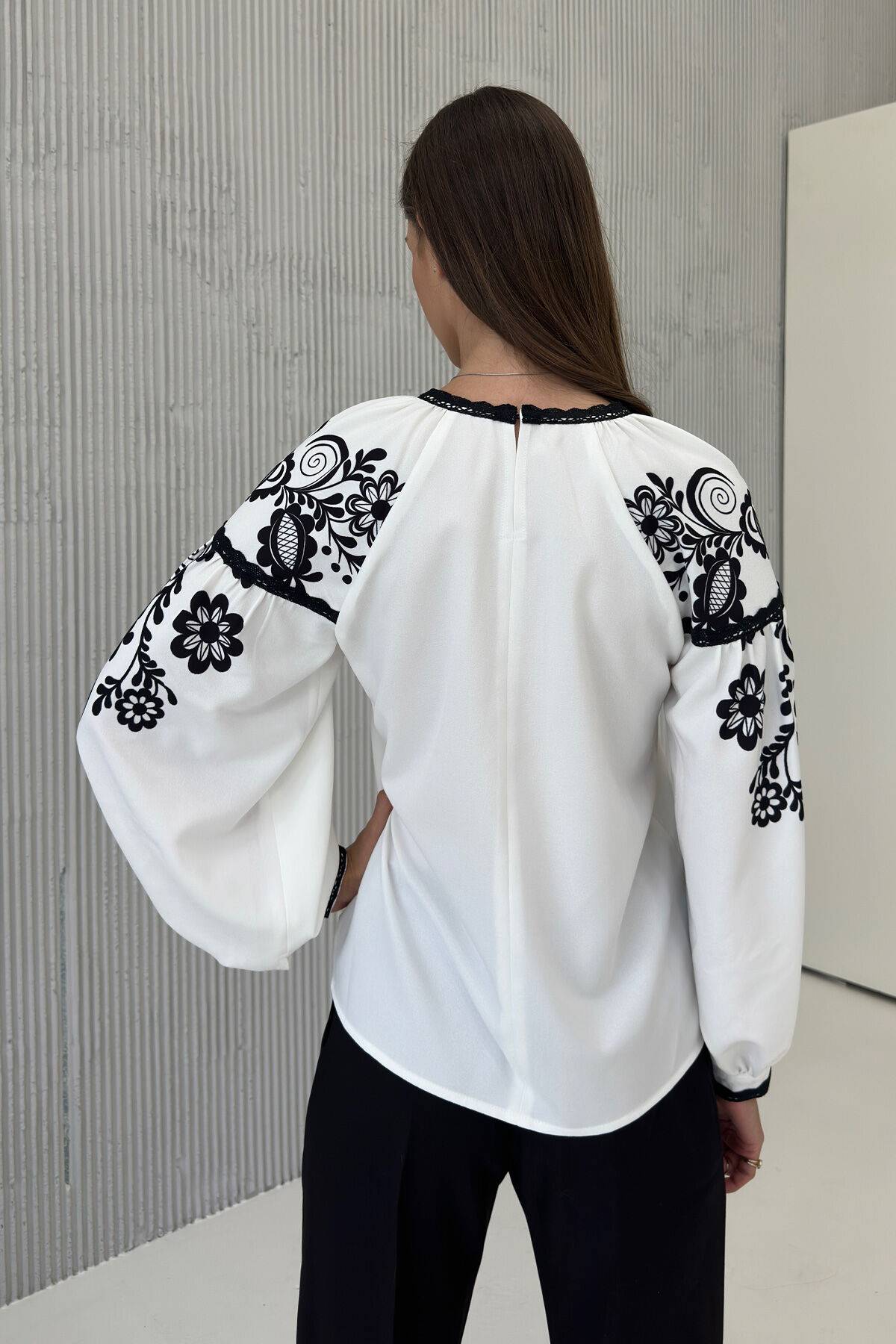 Lady's white chiffon blouse "Myla"