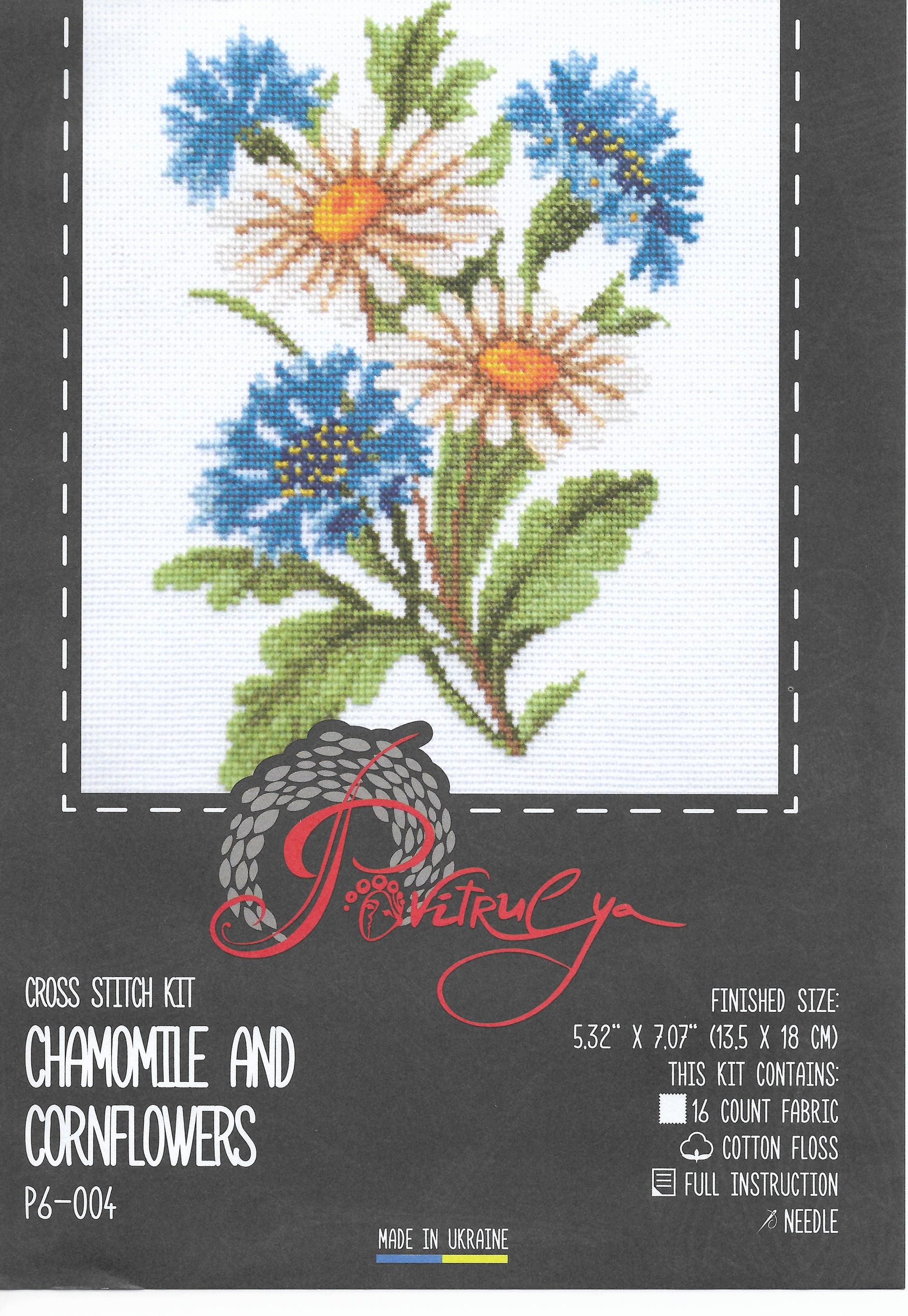 Embroidery kit "Chamomile and cornflowers"