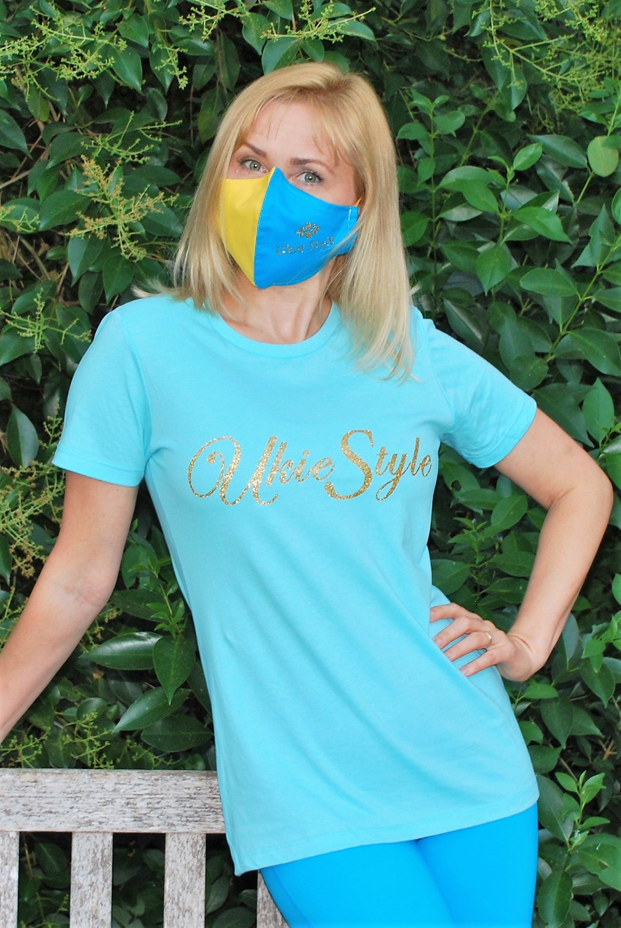 Women's tee shirt "Ukie Style" azure blue
